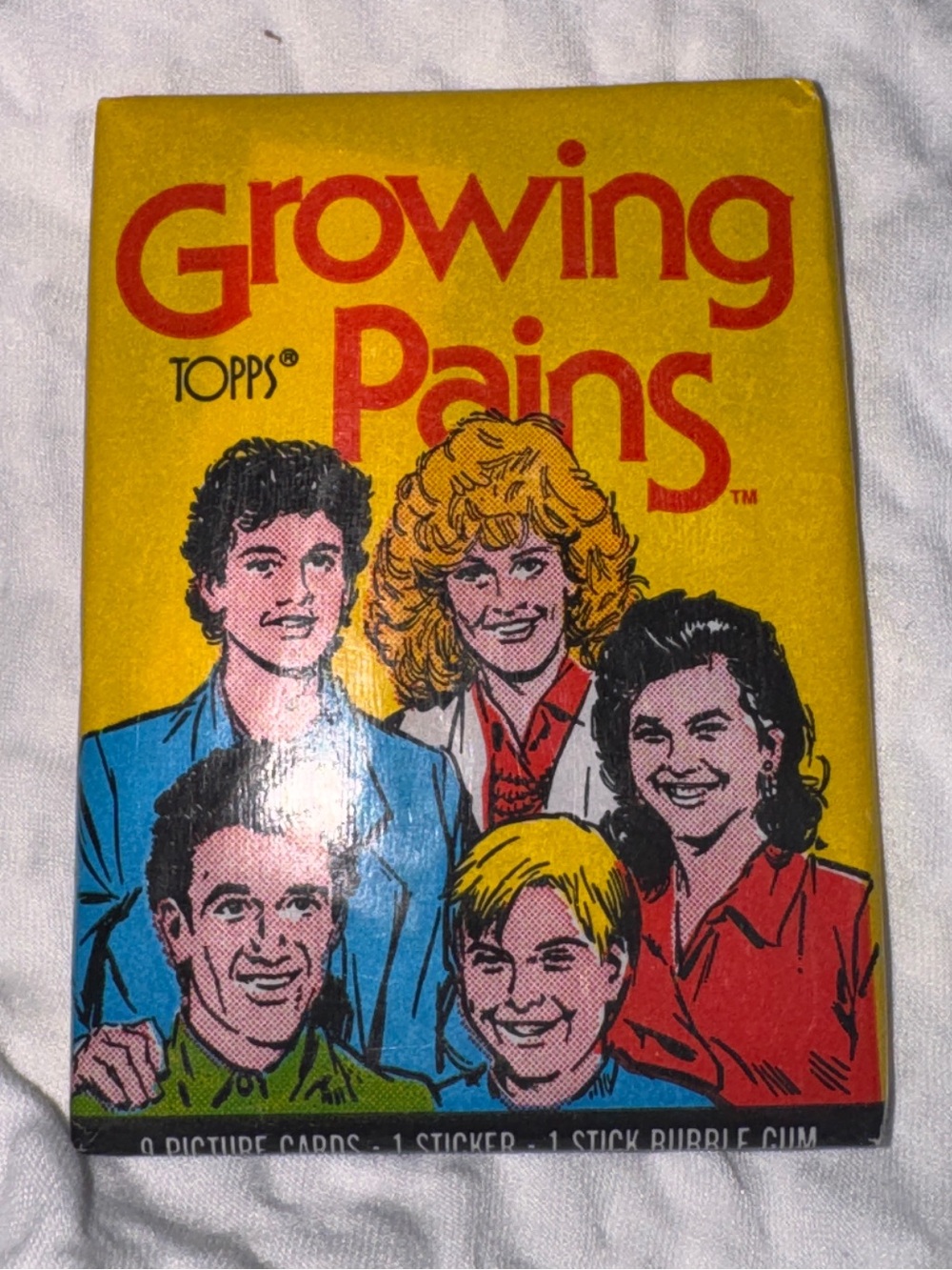 Vintage 1988 Topps Growing Pains Card Pack - Yellow Red Blue